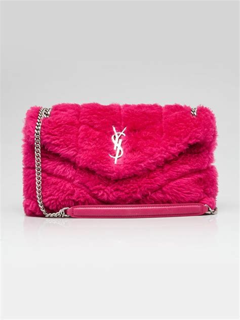 fuchsia ysl bags|Yves Saint Laurent Fuchsia Quilted Shearling Small Loulou .